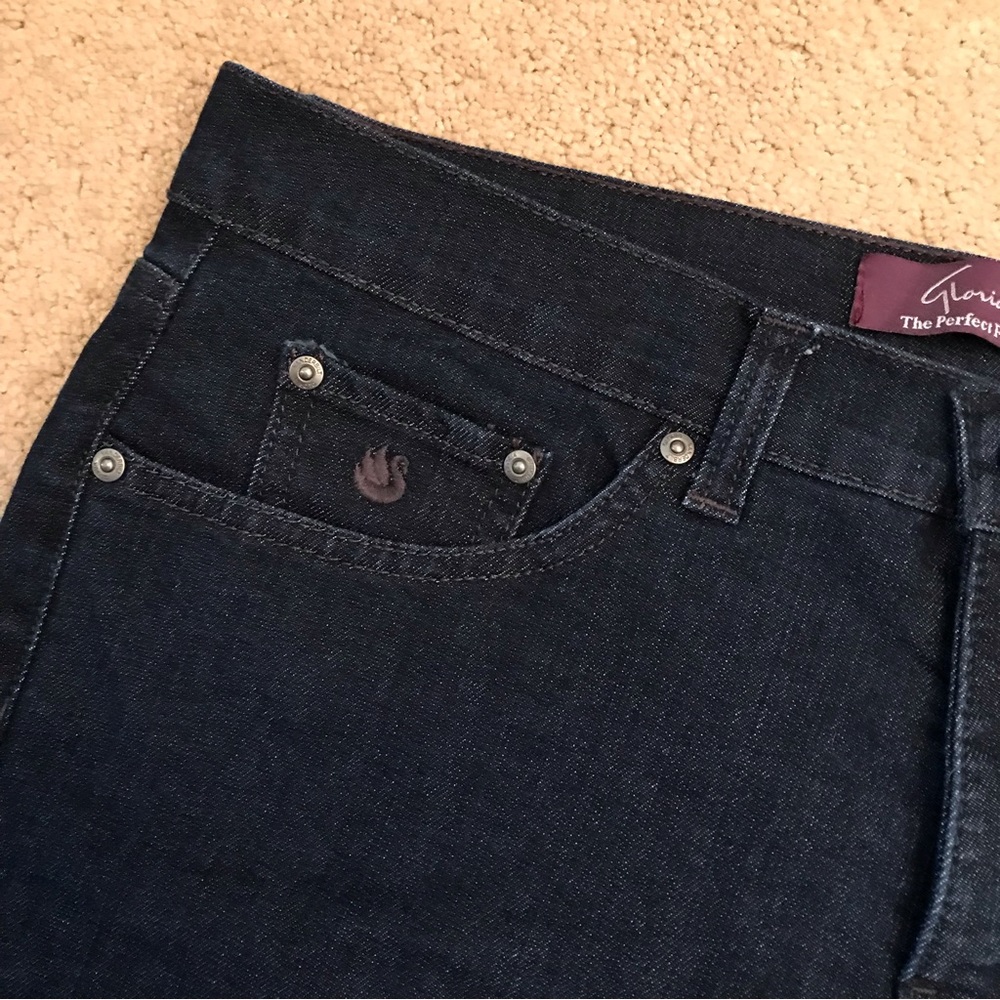 Gloria Vanderbilt Dark Blue Denim Jeans Womens Size 12 SHORT Mid Rise Gabby - Picture 8 of 12